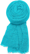 Load image into Gallery viewer, World of Shawls Chic Ladies Cotton Blend Crinkle Distressed Effect Scarf with Fringed Edges - World of Scarfs