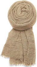 Load image into Gallery viewer, World of Shawls Chic Ladies Cotton Blend Crinkle Distressed Effect Scarf with Fringed Edges - World of Scarfs