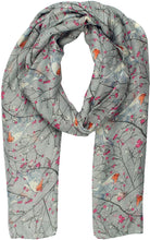 Load image into Gallery viewer, World of Shawls Winter Christmas Robin Bird Print Girls Lady Women Colorful Long Cute Scarf Wraps Shawl Soft Scarves Maxi - World of Scarfs