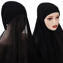 Load image into Gallery viewer, Instant Chiffon Hijab Scarf With Inner Cap One Piece for Ladies Girls Women - World of Shawls