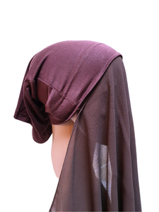 Instant Chiffon Hijab Scarf With Inner Cap One Piece for Ladies Girls Women - World of Shawls