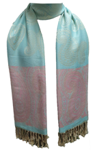 Load image into Gallery viewer, Elegant Reversible Pashmina-Feel Shawl Scarf - Two-Sided Print with Self-Embossed Detailing - World of Shawls
