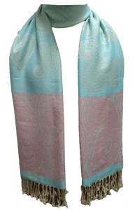 Elegant Reversible Pashmina-Feel Shawl Scarf - Two-Sided Print with Self-Embossed Detailing - World of Shawls