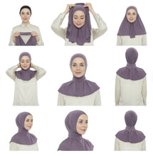 Load image into Gallery viewer, Ready To Go Instant Hijab for Ladies Girls Women With Tie Back Buttons Premium Quality Jersey Scarf - World of Shawls
