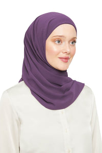 World of Shawls Ready To Go Instant Hijab for Ladies Girls Women Premium Quality Chiffon Scarf Scarf With Attached Jersey Under Ninja Cap - World of Shawls