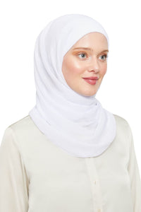 World of Shawls Ready To Go Instant Hijab for Ladies Girls Women Premium Quality Chiffon Scarf Scarf With Attached Jersey Under Ninja Cap - World of Shawls