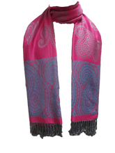 Load image into Gallery viewer, Elegant Reversible Pashmina-Feel Shawl Scarf - Two-Sided Print with Self-Embossed Detailing - World of Shawls
