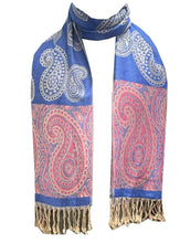 Load image into Gallery viewer, Elegant Reversible Pashmina-Feel Shawl Scarf - Two-Sided Print with Self-Embossed Detailing - World of Shawls
