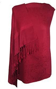 World of Shawls Jacquard Paisley Design Soft Pashmina Feel Scarf Stole Wrap Luxurious and Warm - World of Scarfs