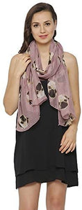 World of Shawls Ladies Girls Pug Dog Puppy Pugs Scarf Neck Wrap Shawl Soft Fashion London - World of Scarfs