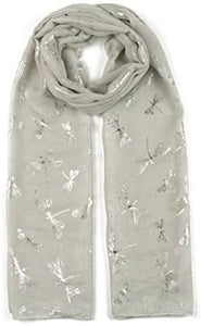World of Shawls Glitter Dragonfly Large Scarf For Ladies Womens Shawl Scarf Wrap Soft Scarves - World of Scarfs