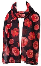 Load image into Gallery viewer, World of Shawls Ladies Womens Colorful Long Soft and Warm Poppy Flower Print Scarf Sarong - World of Scarfs

