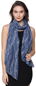 World of Shawls Music Print, Musical Note Printed Scarves, Large Size Fashion Scarf Wrap Sarong Shawl Fantastic Gift - World of Scarfs