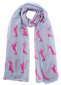 World of Shawls Pug Dog, Dachshund Dogs, Spaniel Dog, Jack Russell Print Scarf - All Seasons Lovely Soft Scarf Wraps Shawl Scarves - World of Scarfs
