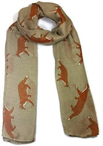 World of Shawls Fox Wolf Animal Print Scarf Wraps Shawl Soft Scarves - World of Scarfs