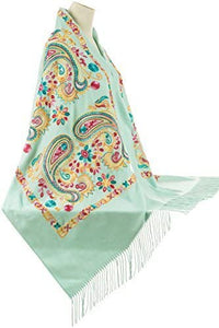 World of Shawls Beautiful Embroidered Pashmina Feel Wrap Scarf Scarves Stole Shawl - World of Scarfs