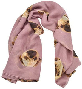 World of Shawls Pug Dog, Dachshund Dogs, Spaniel Dog, Jack Russell Print Scarf - All Seasons Lovely Soft Scarf Wraps Shawl Scarves - World of Scarfs