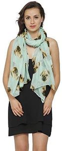 World of Shawls Ladies Girls Pug Dog Puppy Pugs Scarf Neck Wrap Shawl Soft Fashion London - World of Scarfs