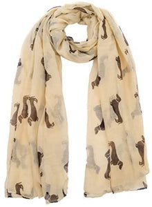 World of Shawls Pug Dog, Dachshund Dogs, Spaniel Dog, Jack Russell Print Scarf - All Seasons Lovely Soft Scarf Wraps Shawl Scarves - World of Scarfs