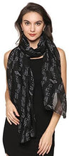 Load image into Gallery viewer, World of Shawls Music Print, Musical Note Printed Scarves, Large Size Fashion Scarf Wrap Sarong Shawl Fantastic Gift - World of Scarfs
