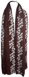 World of Shawls SEASONAL SPECIAL Glitter Sparkle Stardust and Floral Embroidered Scarf Scarves Maxi Wrap - World of Scarfs