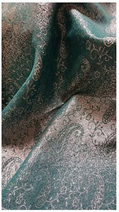 Stunning & Elegant Ladies Women's Girls Glittery Paisley Design Gold Scarf Shawl Stole Cover-up Wrap Pashmina Gift Party Wedding Wear - World of Scarfs