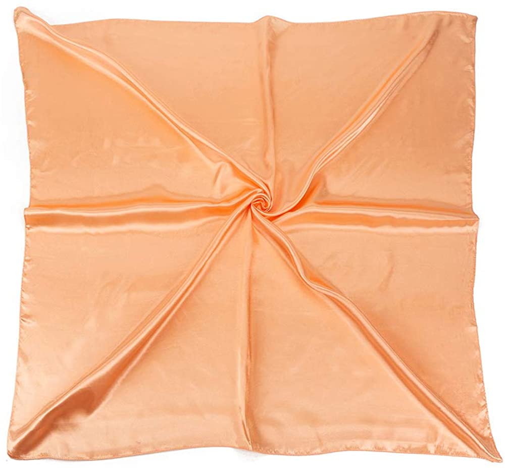 World of Shawls Satin Silk Square Plain Nautical Head Neck Scarf Wrap