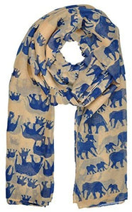 World of Shawls Ladies Womens Elephant Print Scarf Wraps Shawl Soft Scarves Sarong - World of Scarfs