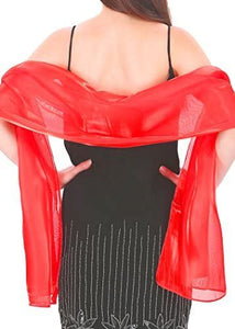 World of Shawls Silky Iridescent Scarf Wrap Stole Shawl For Wedding Bridal Bridesmaids Evening Wear Prom & Parties - World of Scarfs