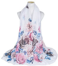 Load image into Gallery viewer, World of Shawls Rose Floral Print Sarong, Coverup, Scarf, Big Size - World of Scarfs
