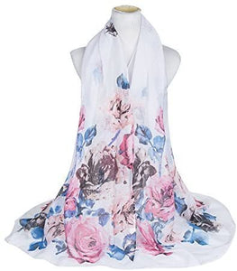 World of Shawls Rose Floral Print Sarong, Coverup, Scarf, Big Size - World of Scarfs