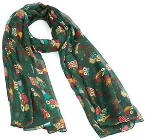 World of Shawls UK Seller!!! New Ladies Women's Owl on Branch Print Scarf Scarves Maxi Wrap Sarong shawl - World of Scarfs