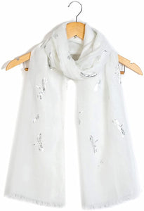 World of Shawls Glitter Dragonfly Large Scarf For Ladies Womens Shawl Scarf Wrap Soft Scarves - World of Scarfs