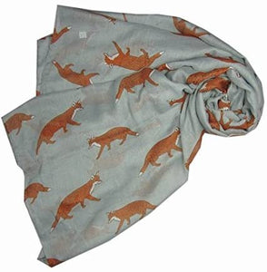 World of Shawls Fox Wolf Animal Print Scarf Wraps Shawl Soft Scarves - World of Scarfs