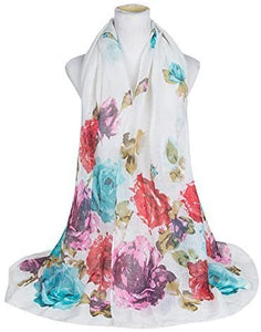 World of Shawls Rose Floral Print Sarong, Coverup, Scarf, Big Size - World of Scarfs