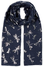 Load image into Gallery viewer, World of Shawls Glitter Dragonfly Large Scarf For Ladies Womens Shawl Scarf Wrap Soft Scarves - World of Scarfs
