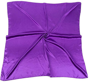 World of Shawls Satin Silk Square Plain Nautical Head Neck Scarf Wrap Large 90 cm X 90 cm - World of Scarfs