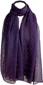 UK SELLER Beautiful Stone Studded Large Oversized Maxi Soft Shawl Scarf Hijab Sarong Wrap - World of Scarfs