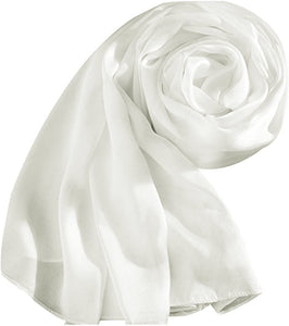 World of Shawls Elegant Large 100% SILK SATIN Shawl / Scarf / Wrap Wedding, Bridal, Bridesmaid, Cover Up - World of Scarfs