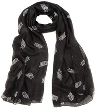 Load image into Gallery viewer, World of Shawls Ladies Women&#39;s Owl on Branch Print Scarf Wraps Shawl Maxi Soft Scarves - World of Scarfs
