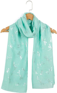 World of Shawls Glitter Dragonfly Large Scarf For Ladies Womens Shawl Scarf Wrap Soft Scarves - World of Scarfs