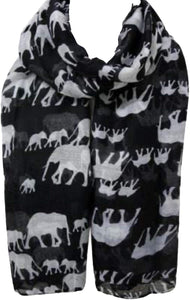 World of Shawls Ladies Womens Elephant Print Scarf Wraps Shawl Soft Scarves Sarong - World of Scarfs