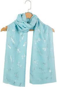 World of Shawls Glitter Dragonfly Large Scarf For Ladies Womens Shawl Scarf Wrap Soft Scarves - World of Scarfs