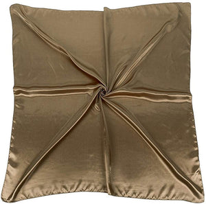 World of Shawls Satin Silk Square Plain Nautical Head Neck Scarf Wrap Large 90 cm X 90 cm - World of Scarfs