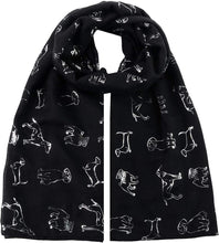 Load image into Gallery viewer, World of Shawls Pug Dog, Dachshund Dogs, Spaniel Dog, Jack Russell Print Scarf - All Seasons Lovely Soft Scarf Wraps Shawl Scarves - World of Scarfs
