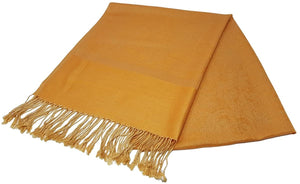 World of Shawls Jacquard Paisley Design Soft Pashmina Feel Scarf Stole Wrap Luxurious and Warm - World of Scarfs
