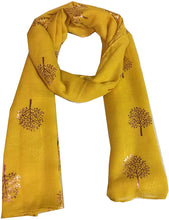 Load image into Gallery viewer, World of Shawls Silver Foil Mulberry Tree Print Fashion Scarf - World of Scarfs

