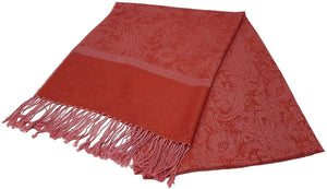 World of Shawls Jacquard Paisley Design Soft Pashmina Feel Scarf Stole Wrap Luxurious and Warm - World of Scarfs