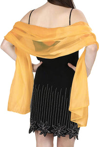 World of Shawls Silky Iridescent Scarf Wrap Stole Shawl For Wedding Bridal Bridesmaids Evening Wear Prom & Parties - World of Scarfs