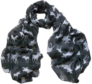 World of Shawls Moose Print Scarf Wraps Shawl Soft Scarves - World of Scarfs